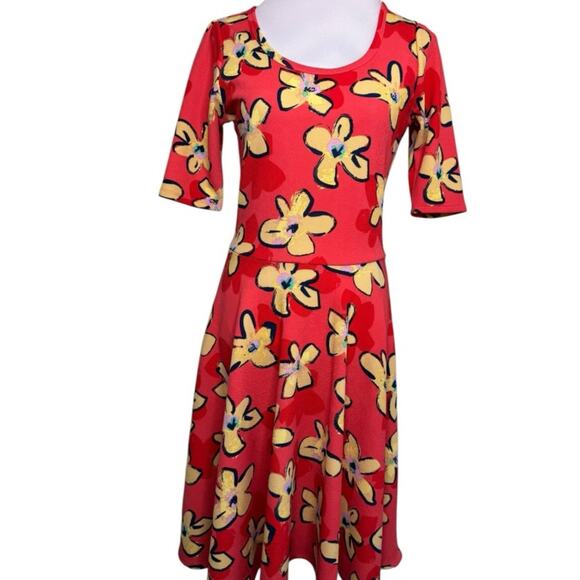 LuLaRoe Floral Orange Yellow Dress Size Medium - Picture 1 of 10